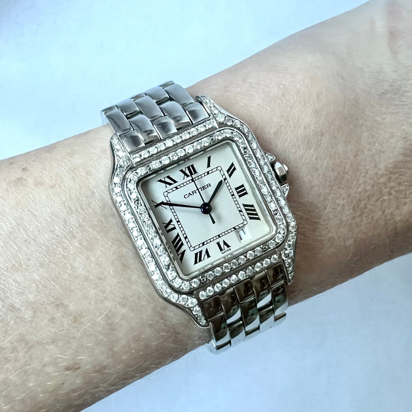 CARTIER PANTHERE 27mm Steel 1.40TCW Diamond Watch NEW Model