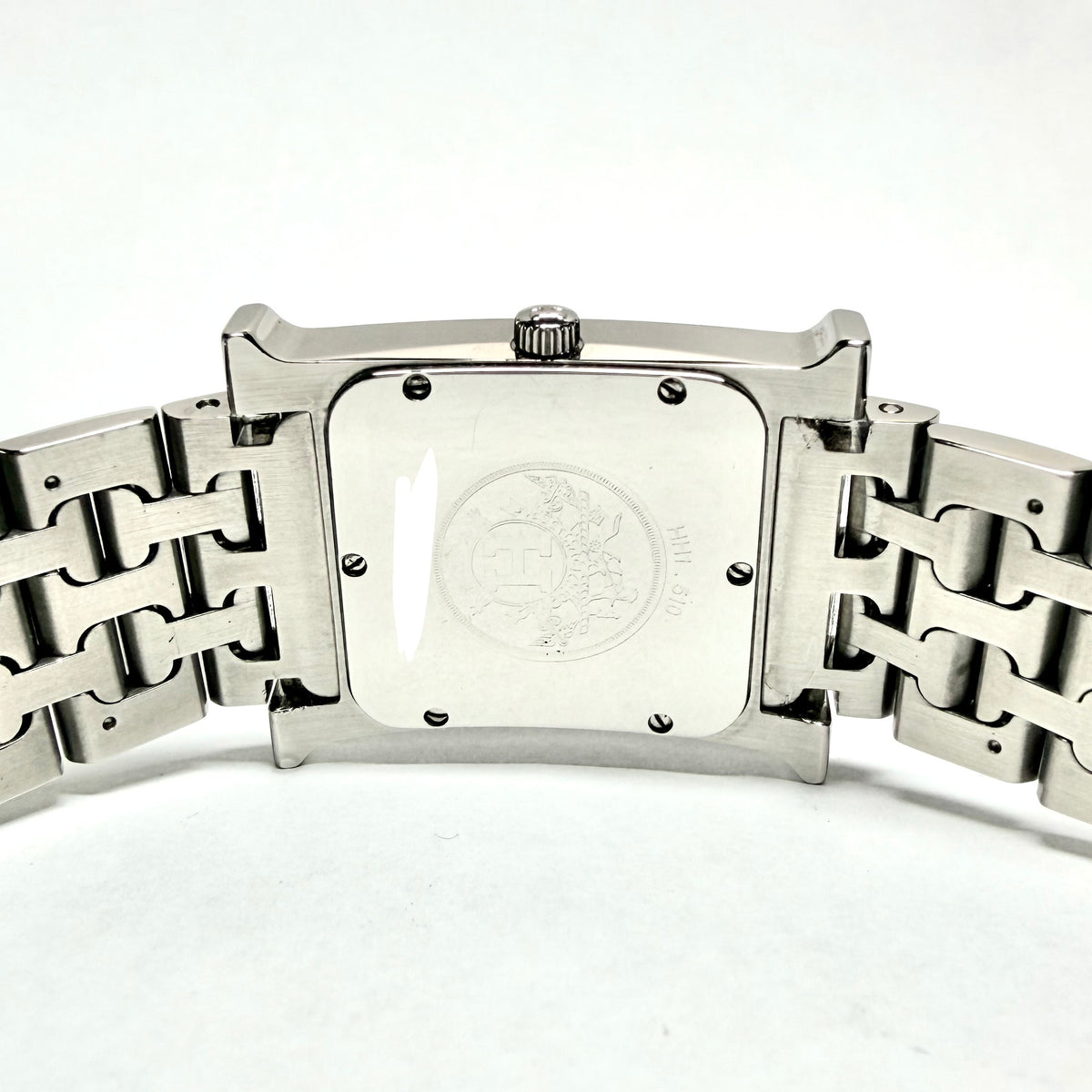 HERMÈS HEURE H Quartz 29mm Steel 1.75TCW DIAMOND Watch Off White Dial