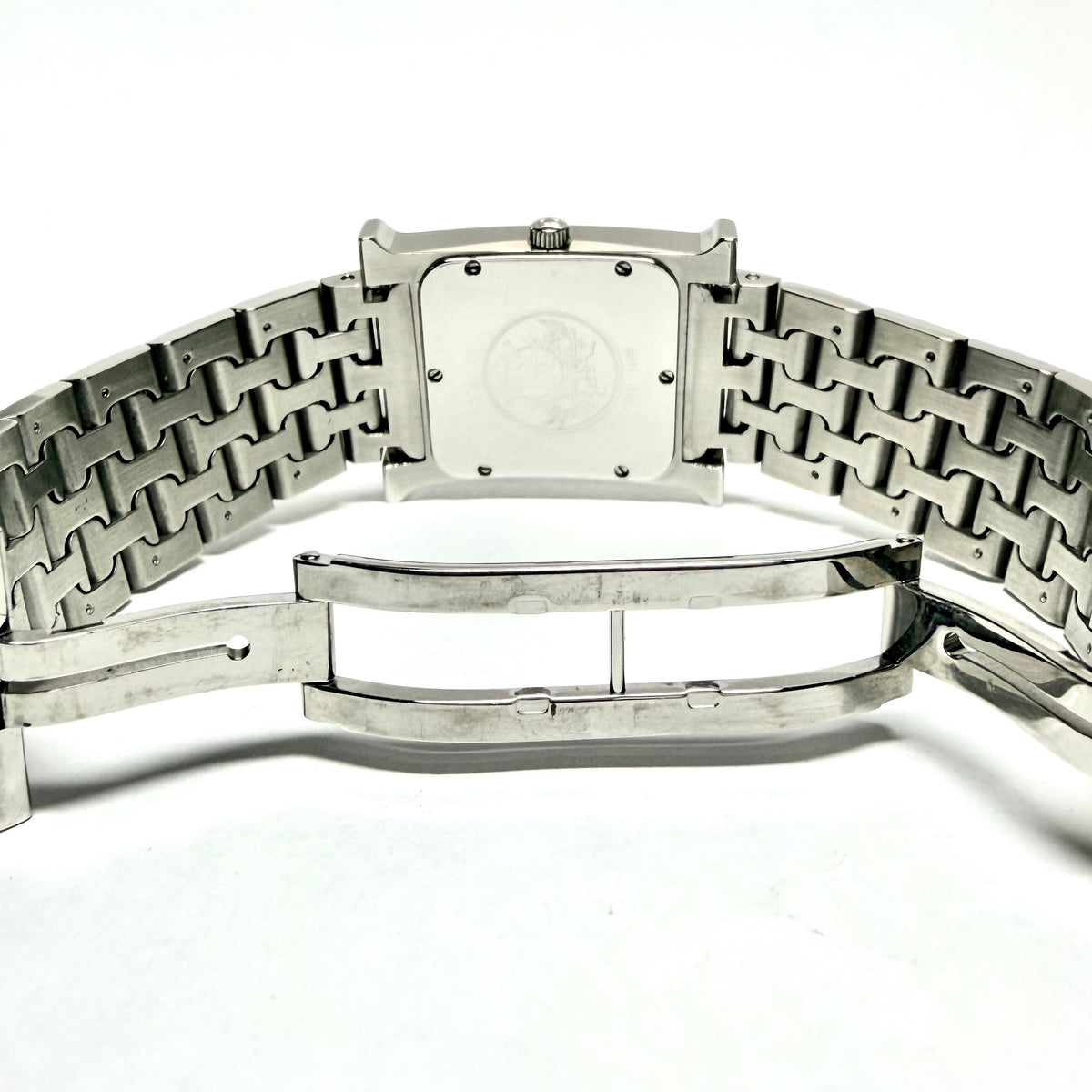 HERMÈS HEURE H Quartz 29mm Steel 1.75TCW DIAMOND Watch Off White Dial