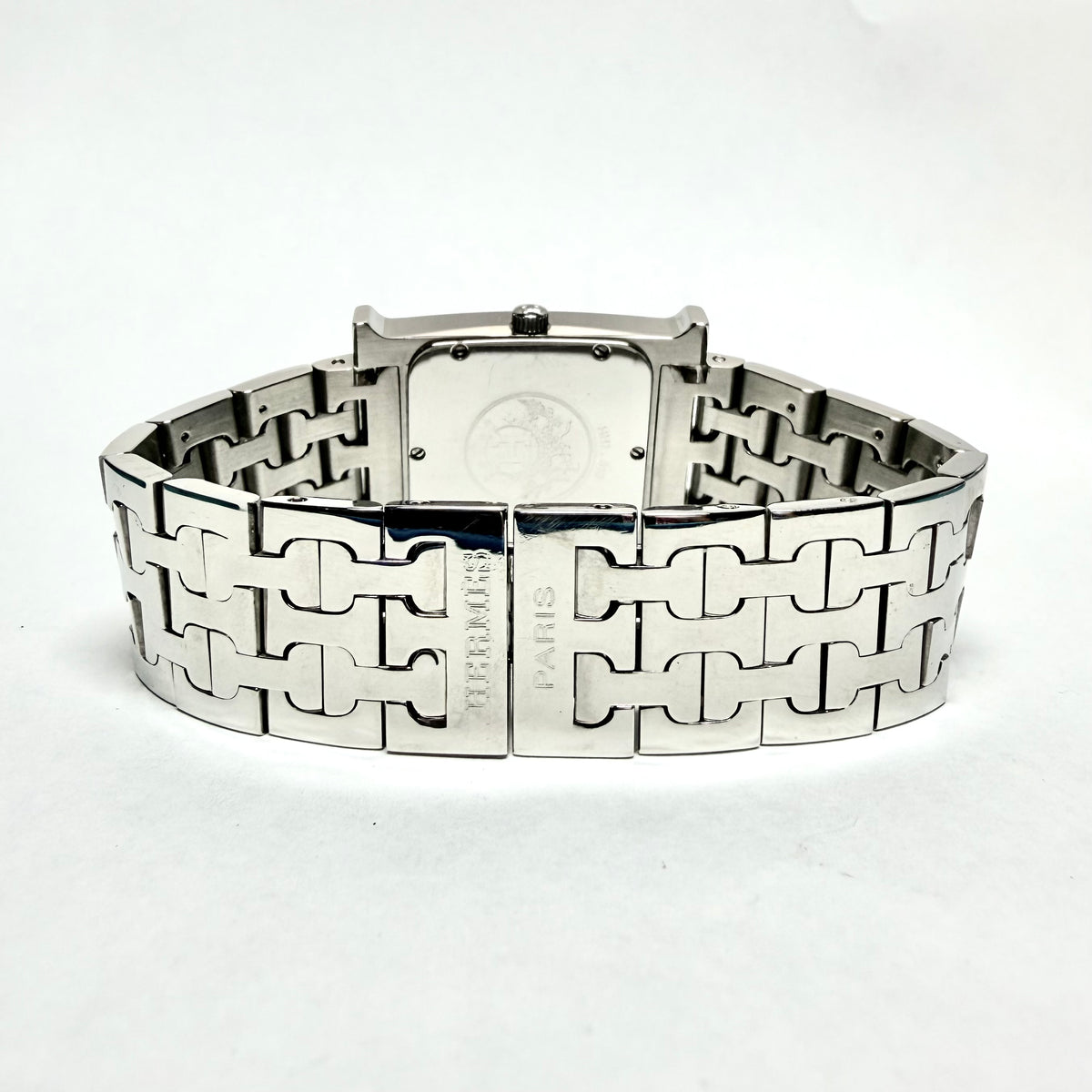 HERMÈS HEURE H Quartz 29mm Steel 1.75TCW DIAMOND Watch Off White Dial