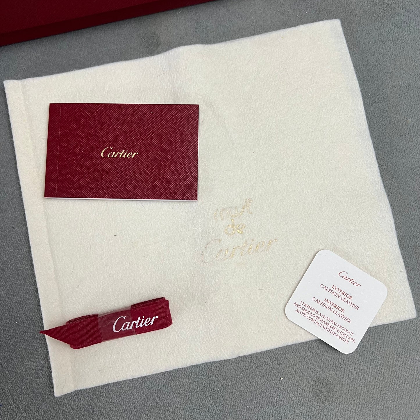 CARTIER Wallet Box 9.10x4.75x1.90 inches + Filled Certificate + Ribbon