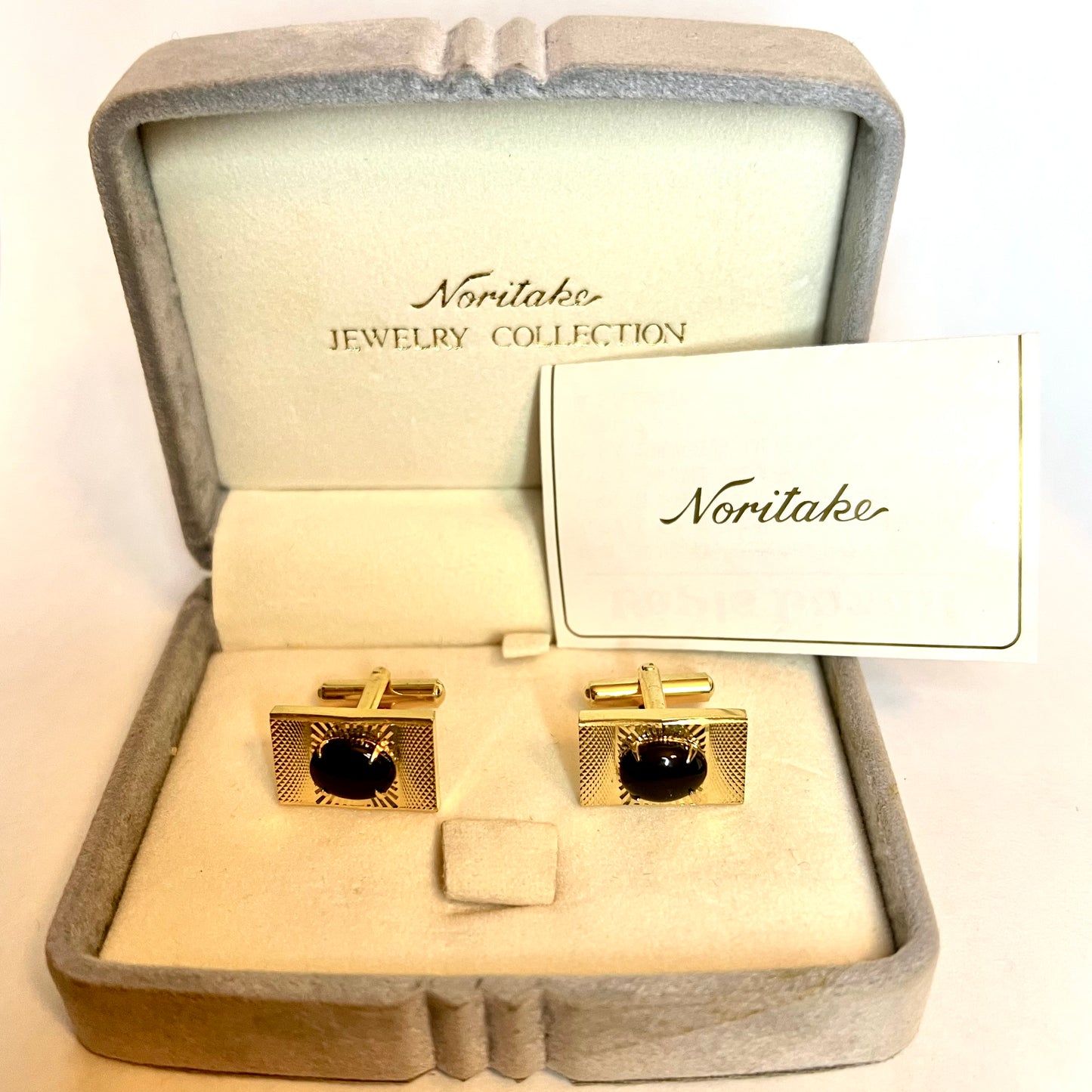 NORITAKE Gold Tone Genuine Lapis CUFFLINKS