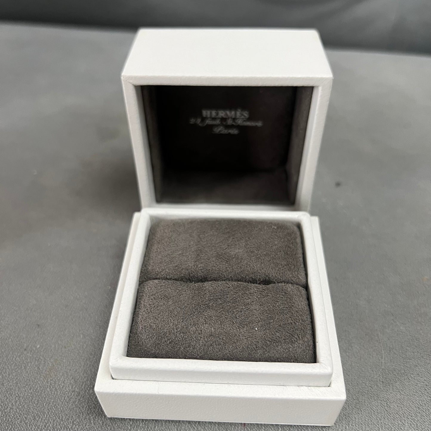 HERMES  Ring/Earrings/Cufflinks Box + Outer Box 3x3x2.5 inches