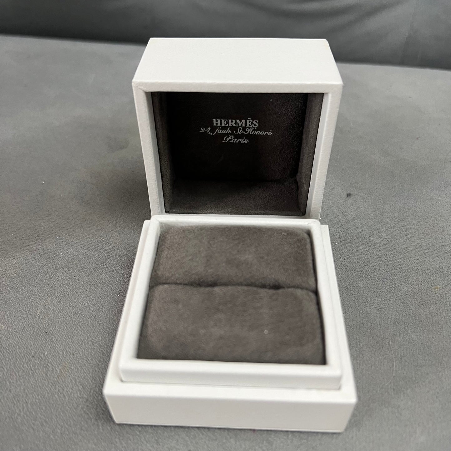 HERMES  Ring/Earrings/Cufflinks Box + Outer Box 3x3x2.5 inches