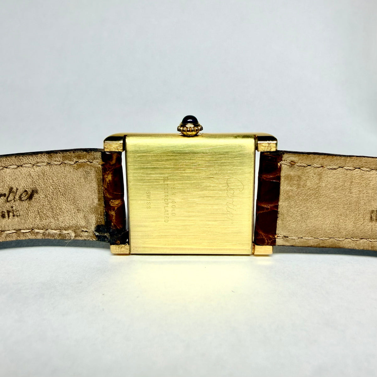 CARTIER TANK Manual Winding 23mm GP Silver Watch White Dial