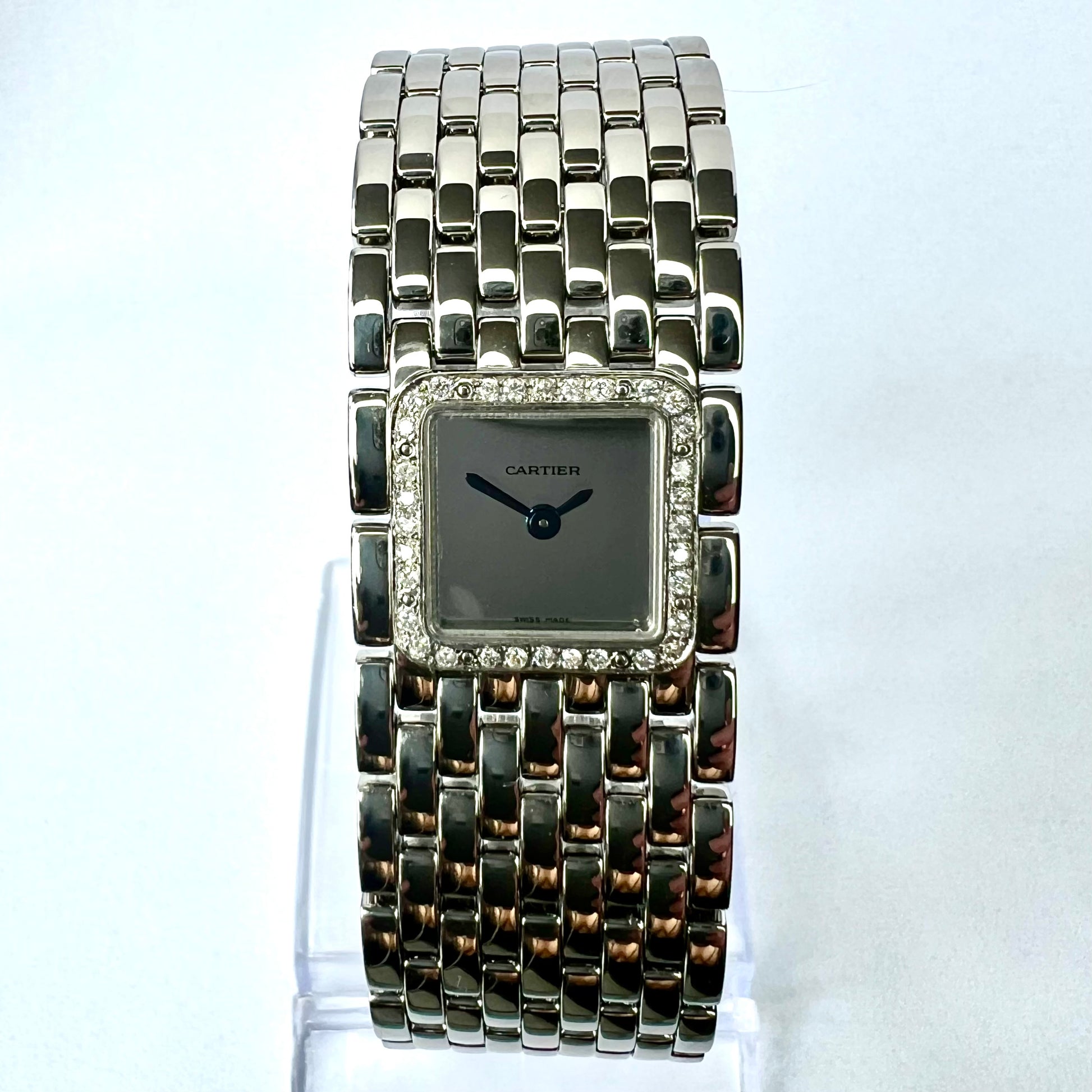 CARTIER Panthere RUBAN Quartz Steel 0.27TCW DIAMOND Watch