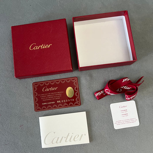CARTIER Goods Box 4x3.75x1.25 inches + Filled Certificate + Ribbon + Booklet