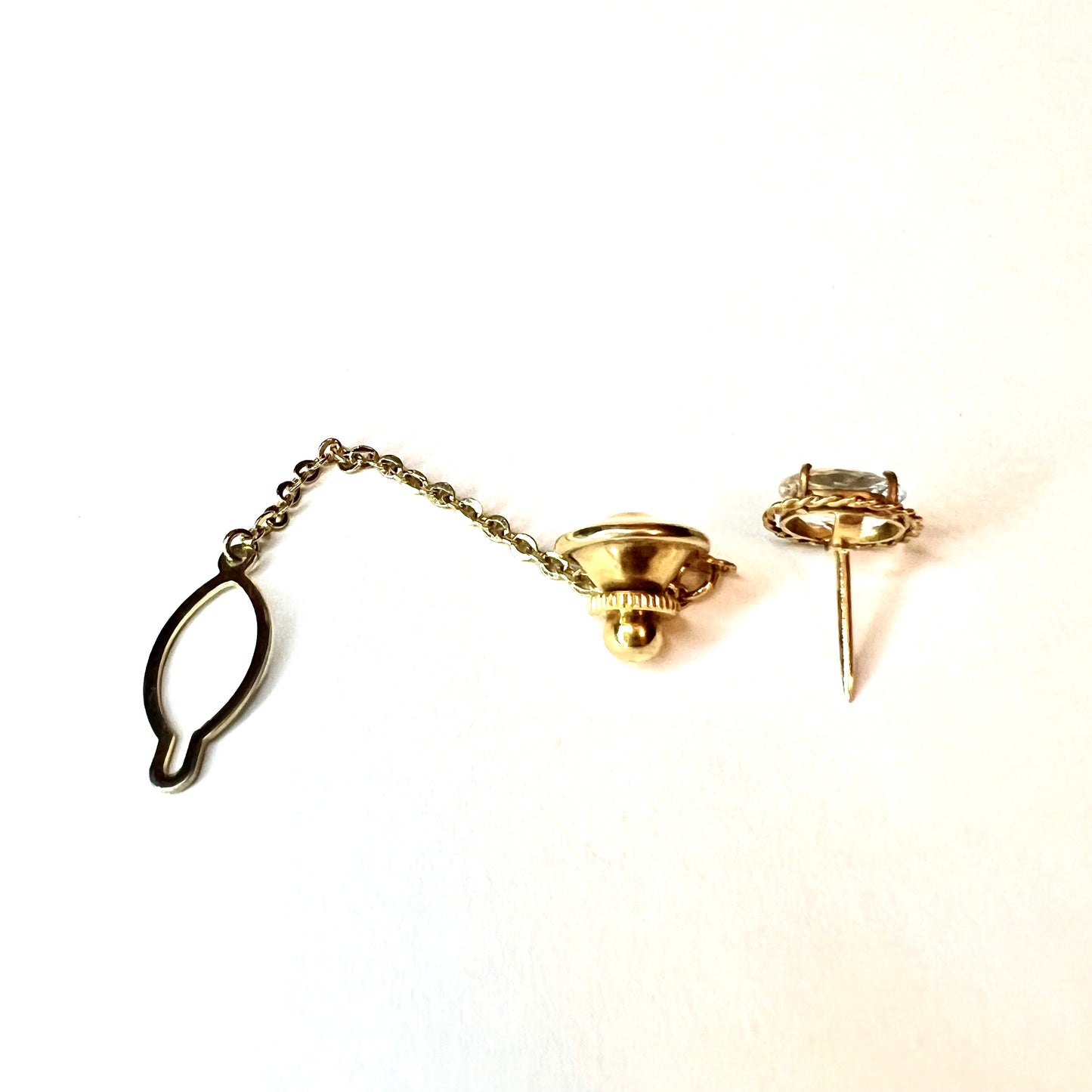 Gold Tone Blue Stone TIE TACK