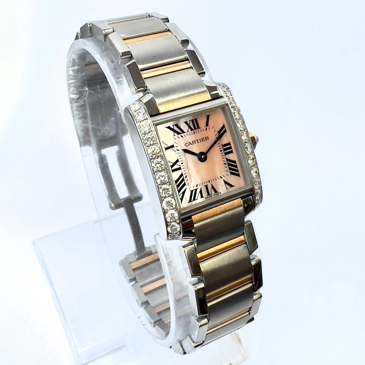 CARTIER TANK FRANCAISE Quartz 20mm 2 Tone 0.80TCW DIAMOND Watch