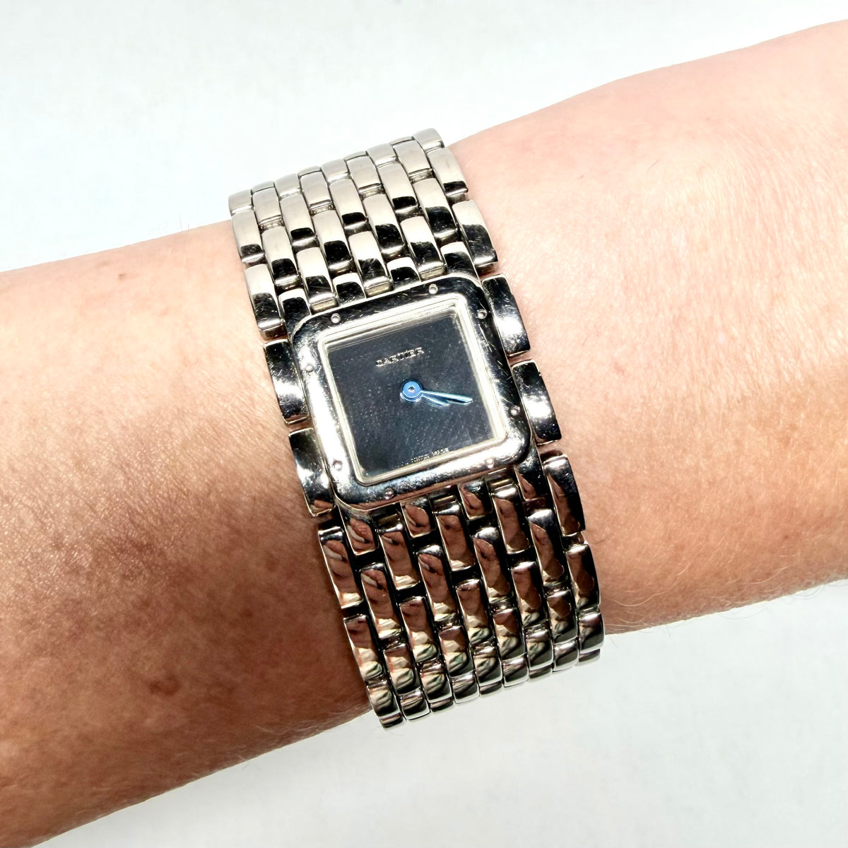 CARTIER Panthere RUBAN Quartz 21.5mm Steel Mirror Dial Watch