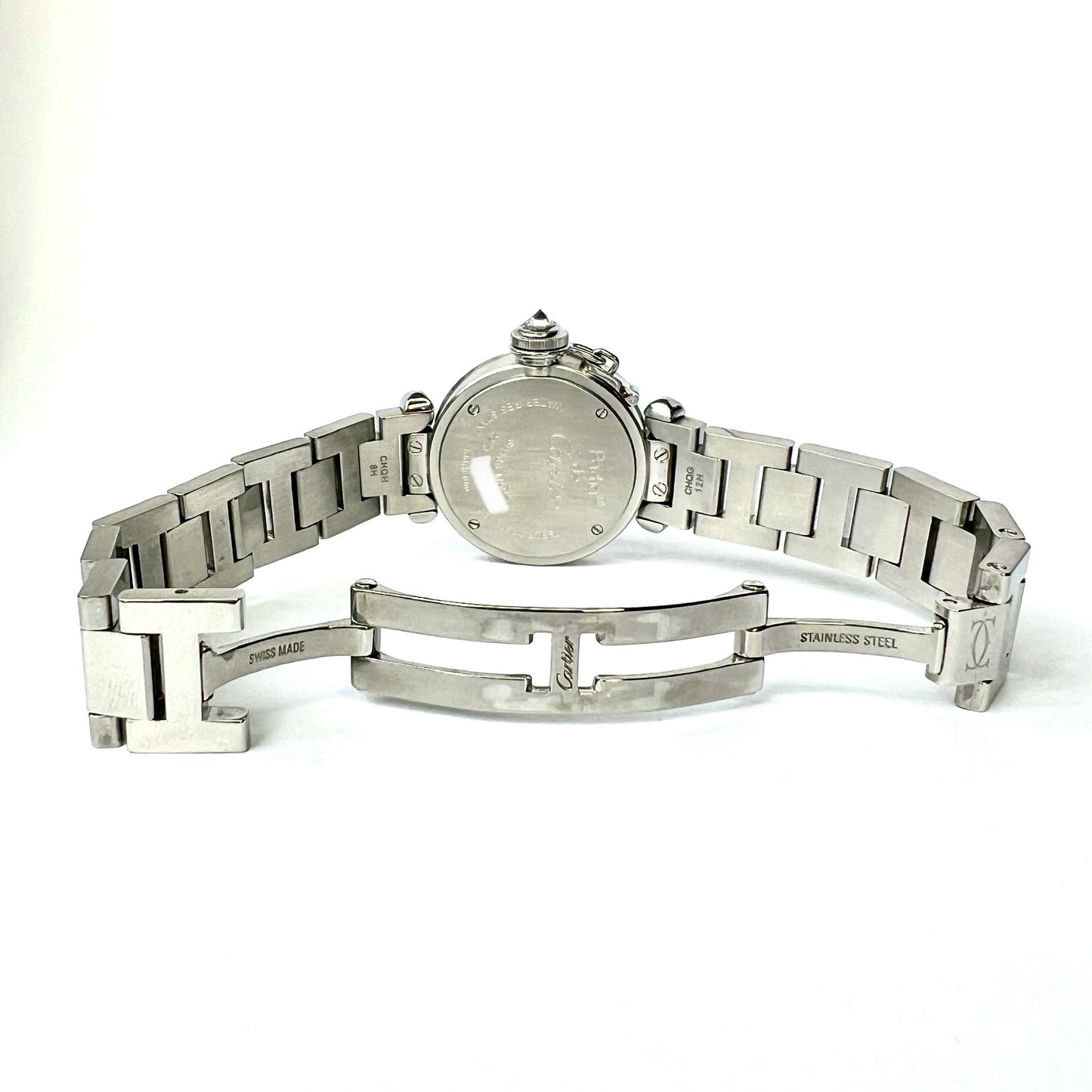 CARTIER PASHA Quartz 26mm Steel 2.3TCW DIAMOND Watch