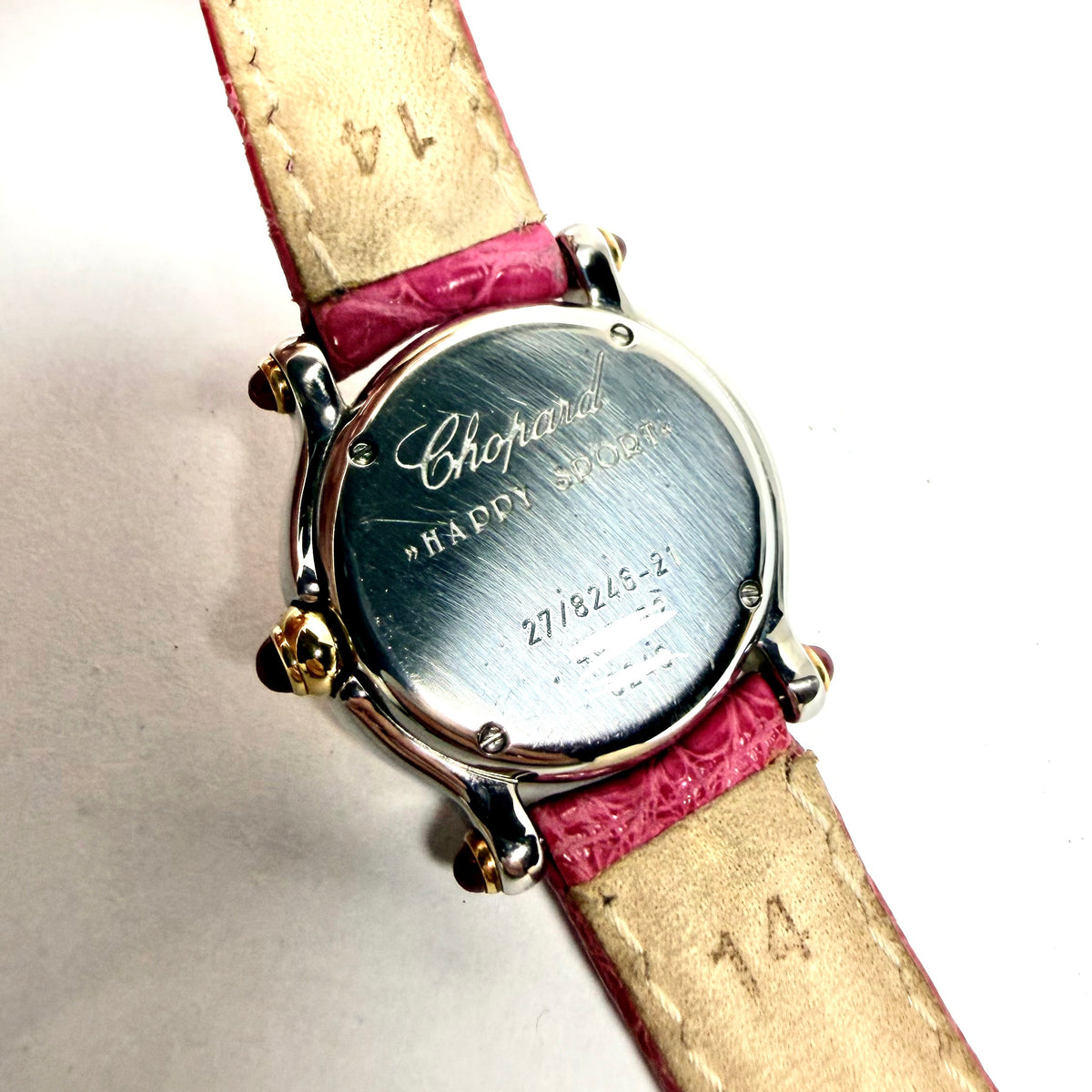 CHOPARD HAPPY SPORT 26mm 2 Tone Floating Diamond Stars and Moon Watch Pink MOP Dial