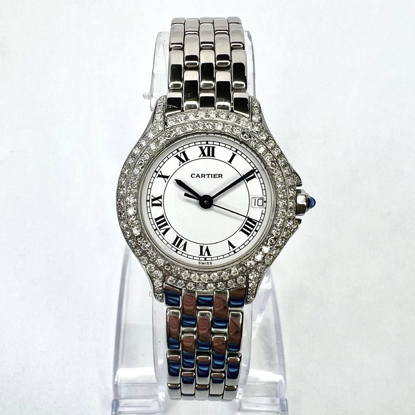 CARTIER PANTHERE COUGER Quartz 26mm Steel ~0.62TCW Diamond Watch