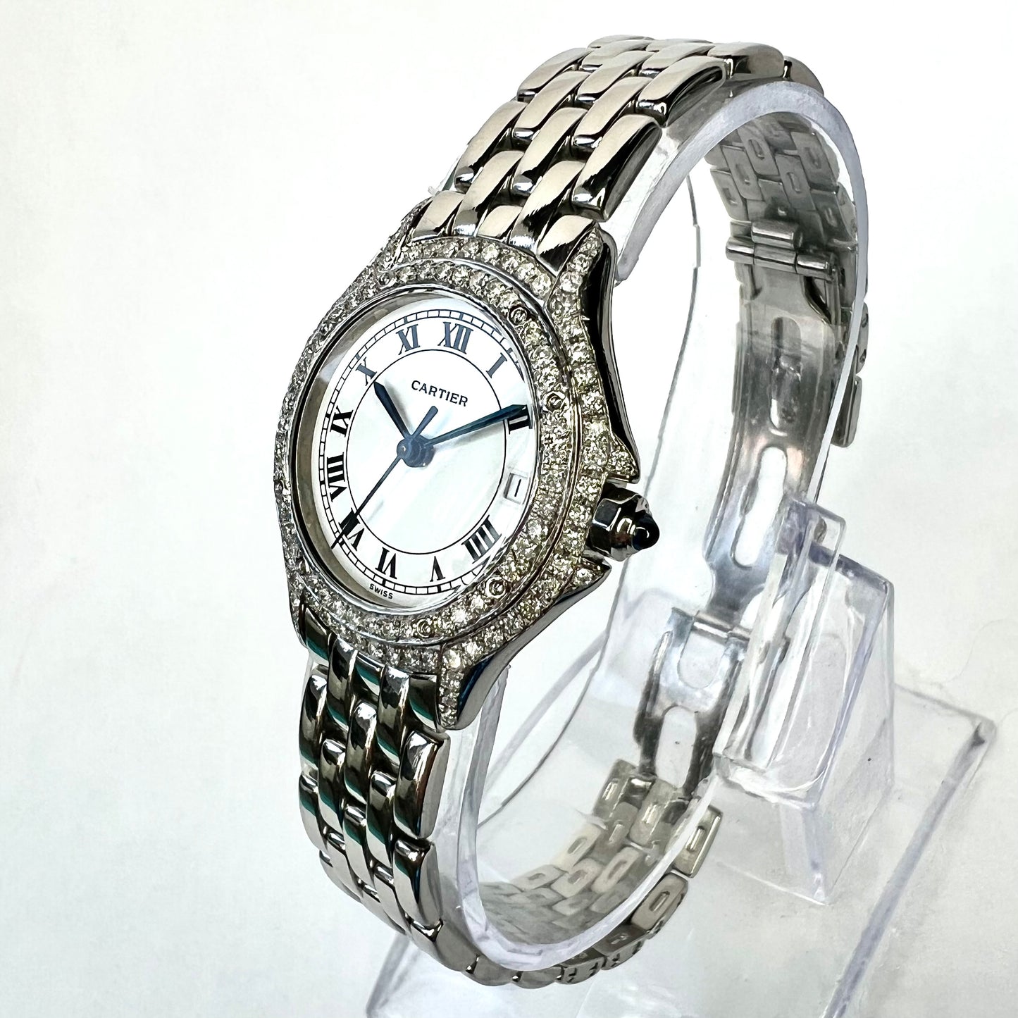 CARTIER PANTHERE COUGER Quartz 26mm Steel ~0.62TCW Diamond Watch