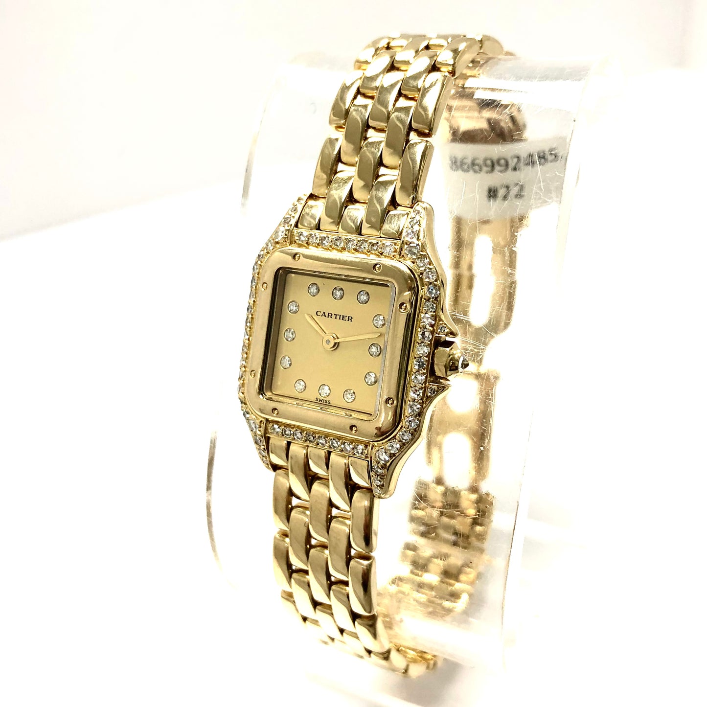 CARTIER PANTHERE Quartz 23mm 18K Yellow Gold ~1TCW Diamond Watch Factory Diamond Dial