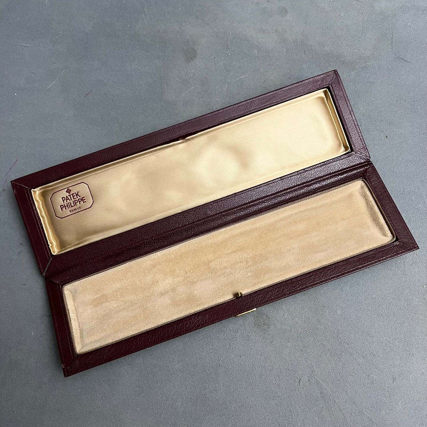 PATEK PHILIPPE Burgundy Box + Outer Box 10.60x3.30x1.25 inches