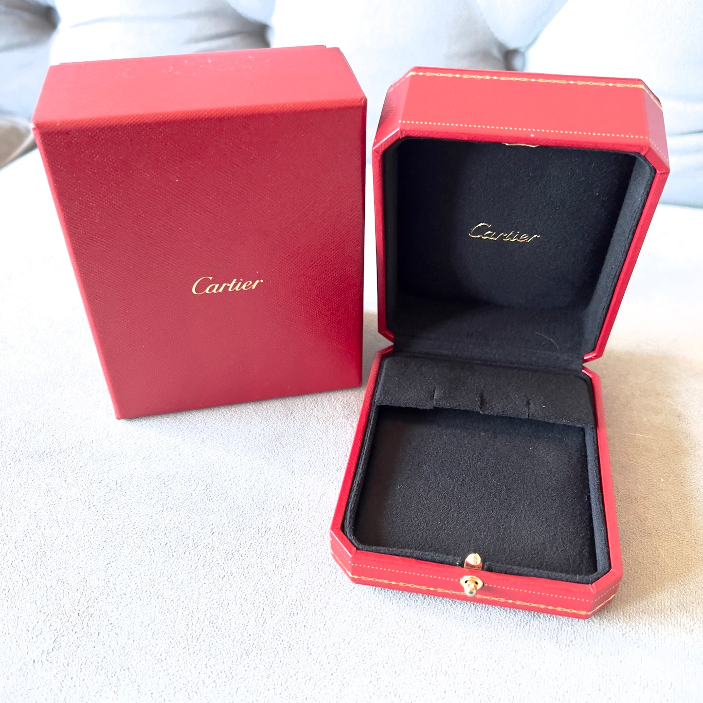 CARTIER Earrings/Cufflinks Box + Outer Box 4.80x3.90x2.30 inches