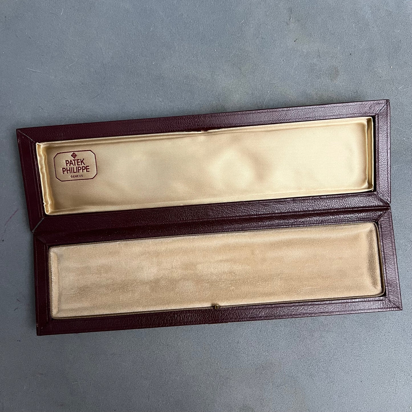 PATEK PHILIPPE Burgundy Box + Outer Box 10.60x3.30x1.25 inches