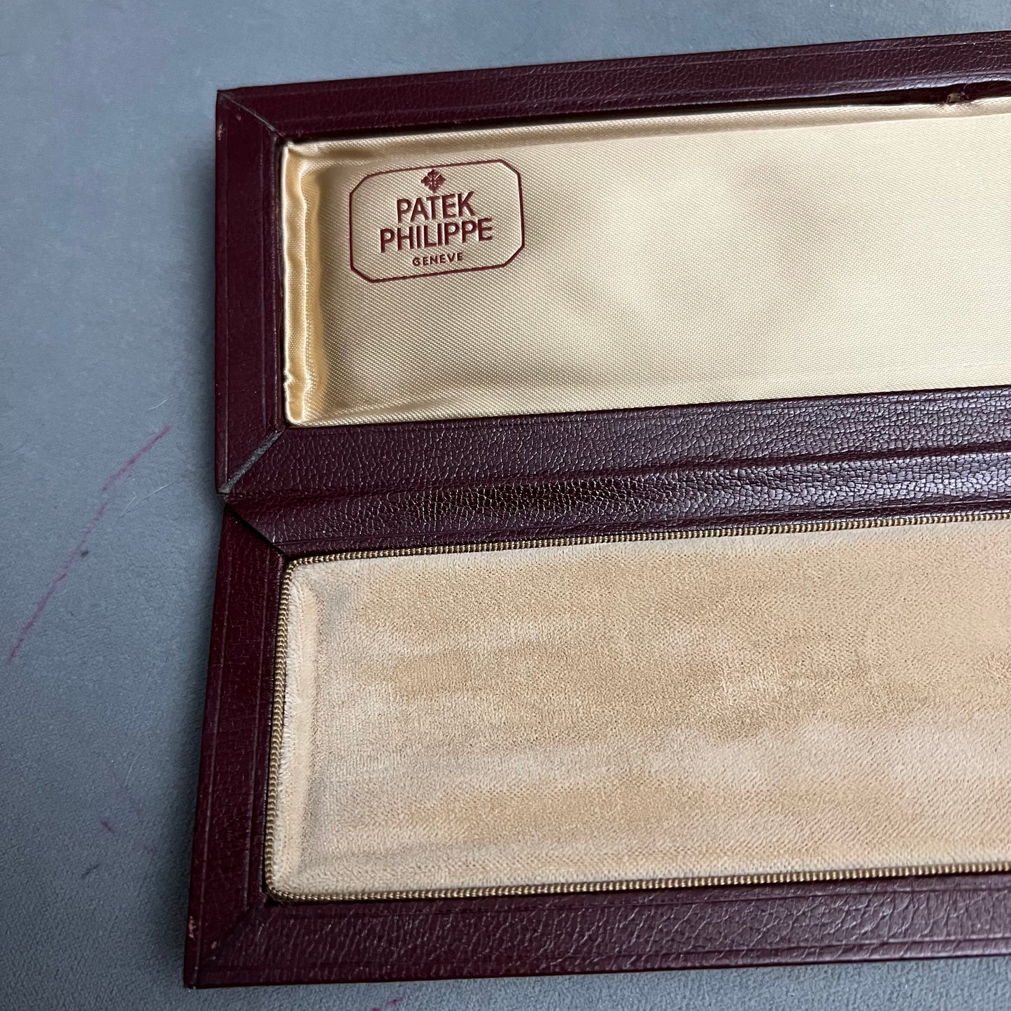 PATEK PHILIPPE Burgundy Box + Outer Box 10.60x3.30x1.25 inches