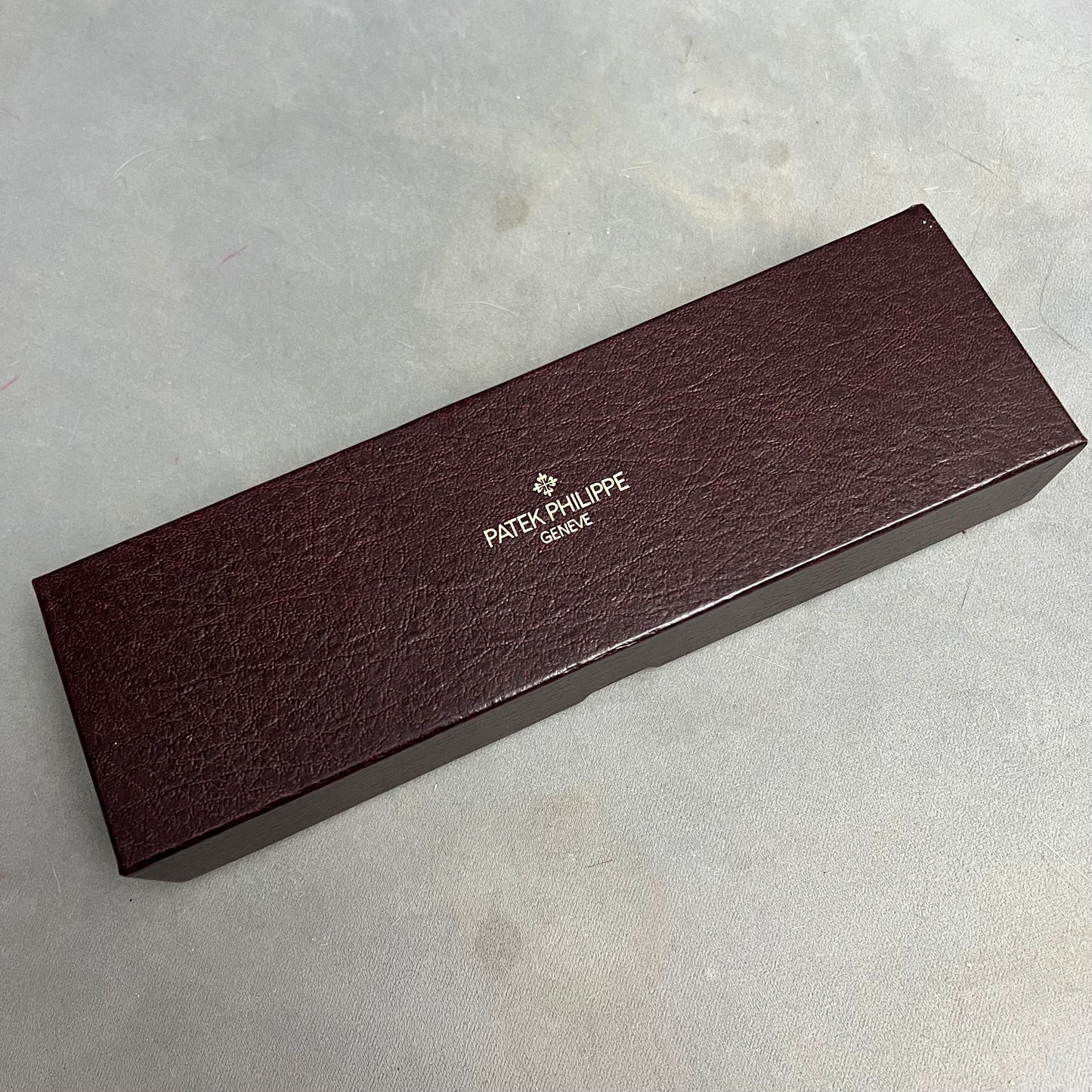 PATEK PHILIPPE Burgundy Box + Outer Box 10.30x3.10x1.75 inches