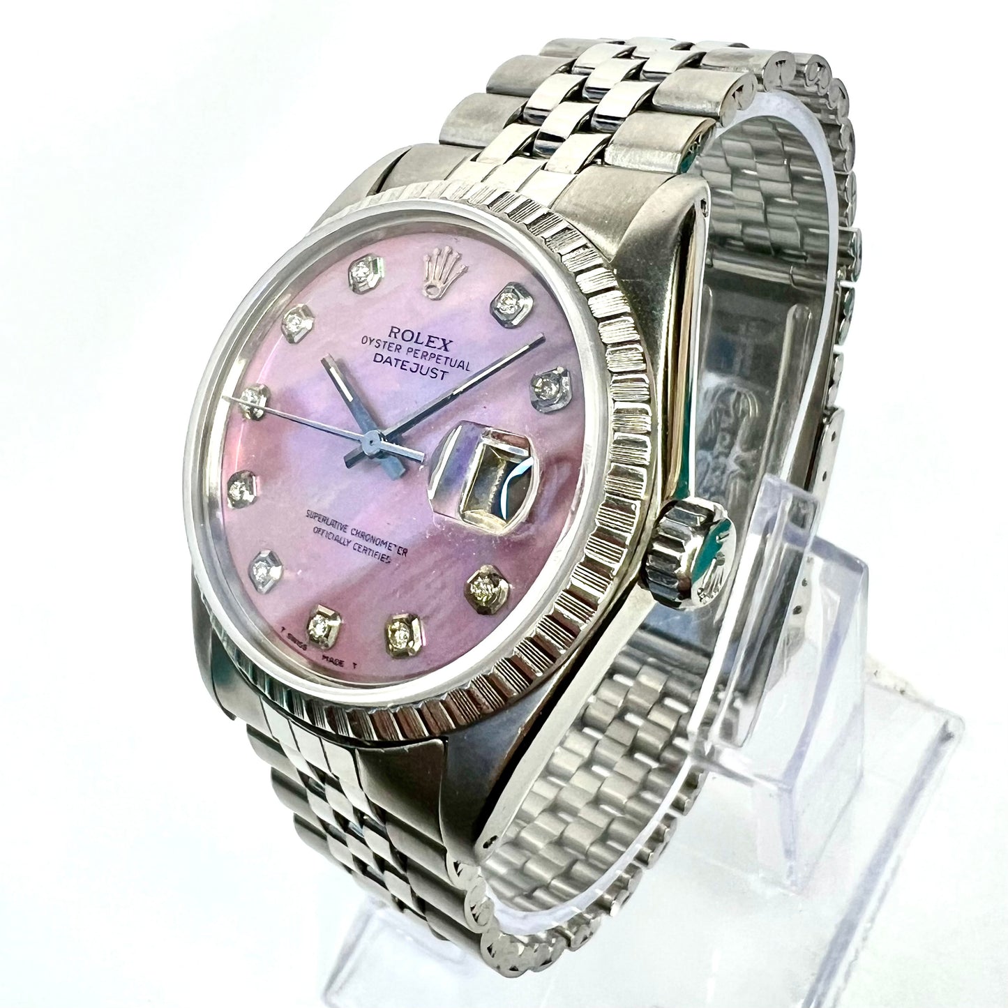 ROLEX DATEJUST Automatic 36mm Steel Diamond Watch Jubilee Bracelet