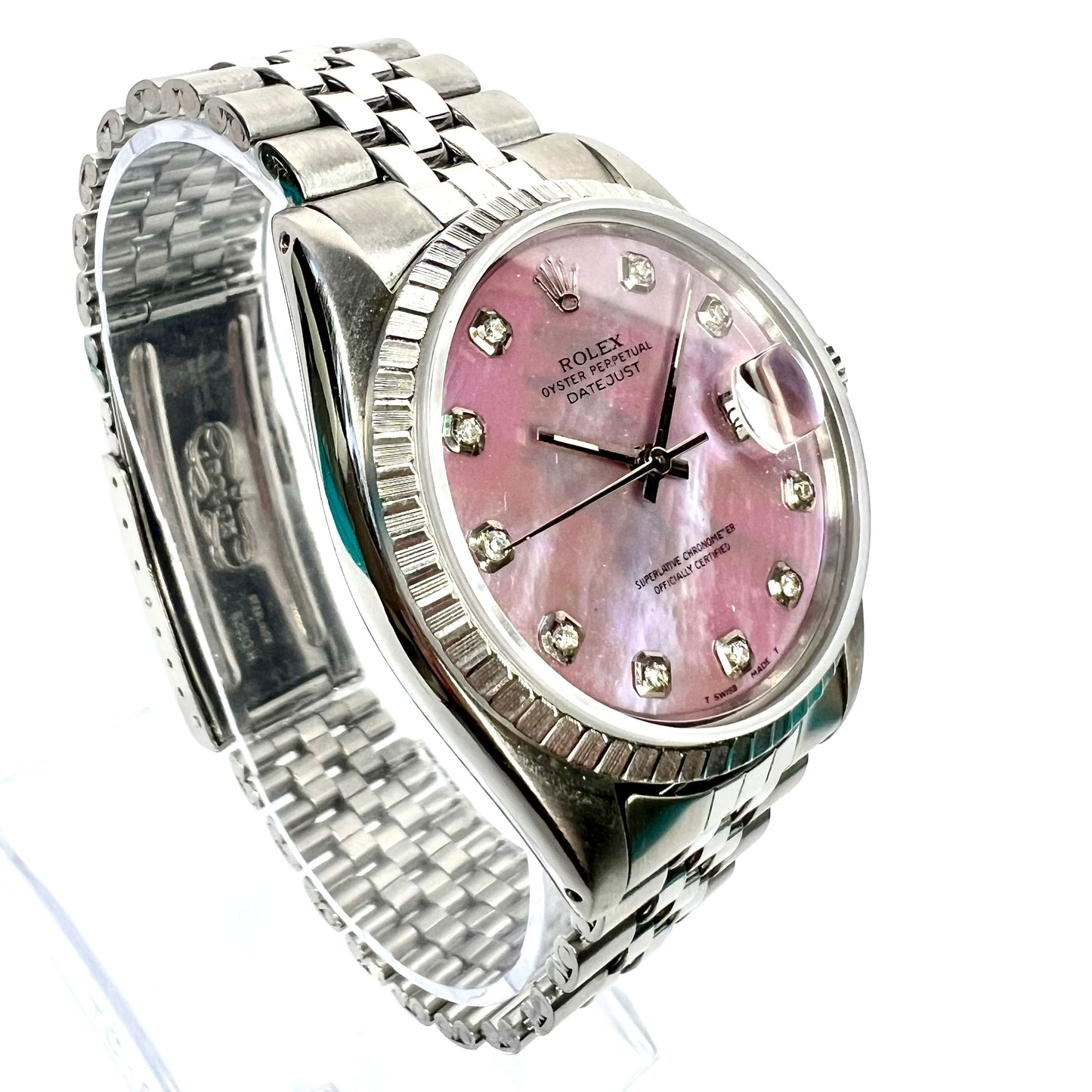 ROLEX DATEJUST Automatic 36mm Steel Diamond Watch Jubilee Bracelet