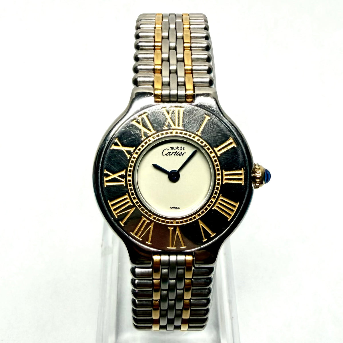 CARTIER MUST 21 Quartz 28mm 2 Tone Watch Cream Dial
