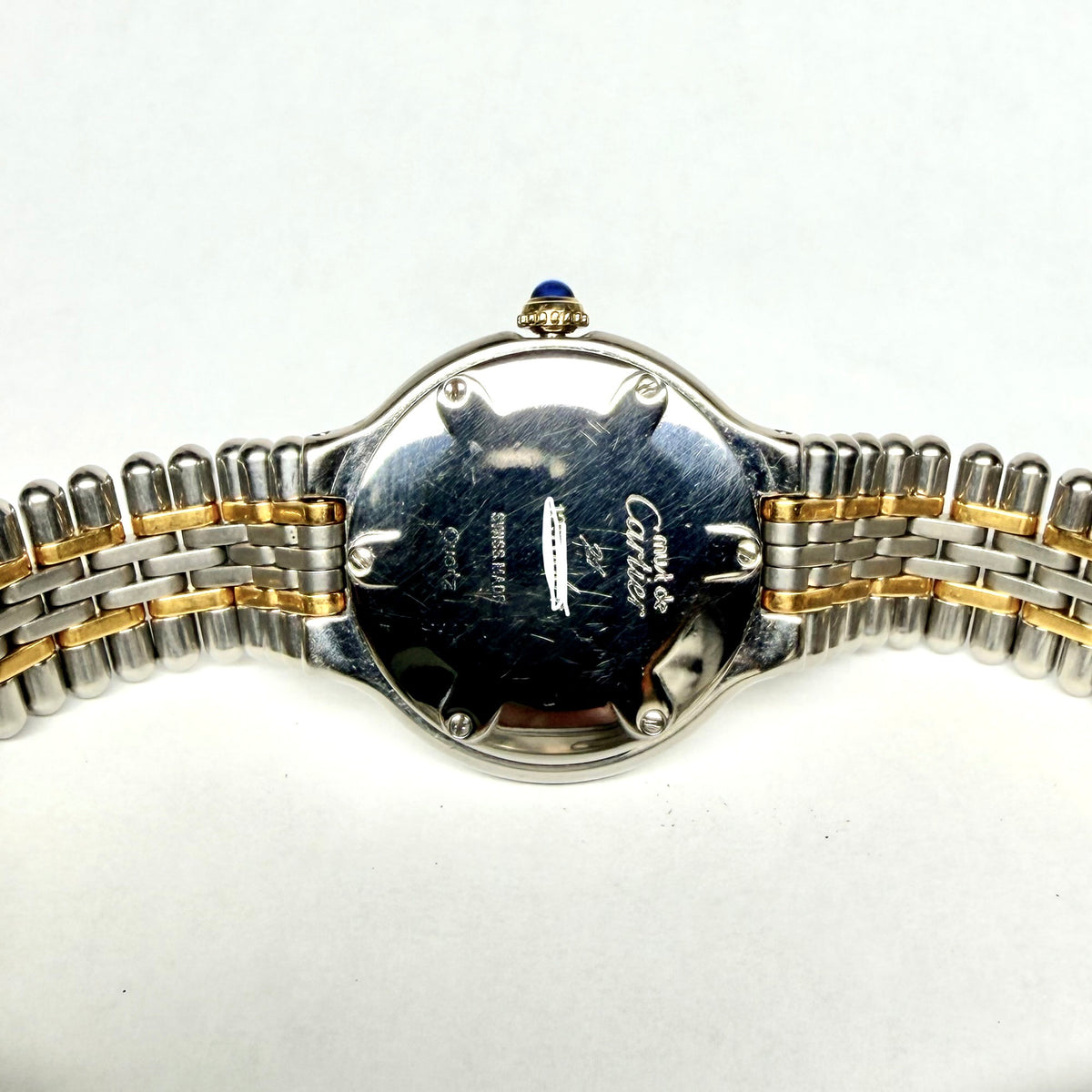 CARTIER MUST 21 Quartz 28mm 2 Tone Watch Cream Dial