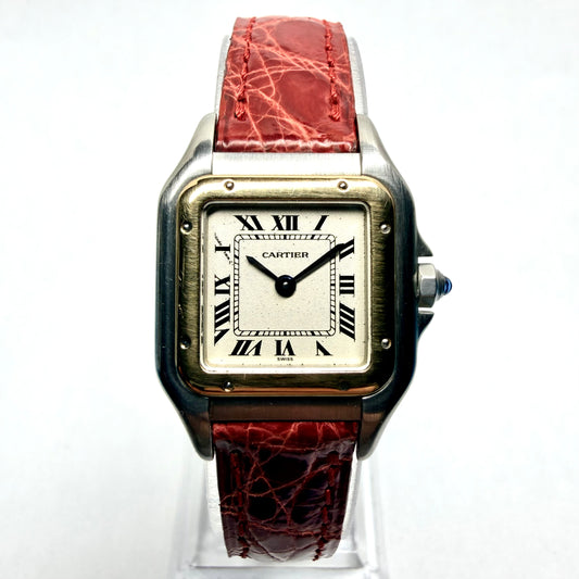 CARTIER PANTHERE 23mm Quartz 2 Tone Watch Cream Dial