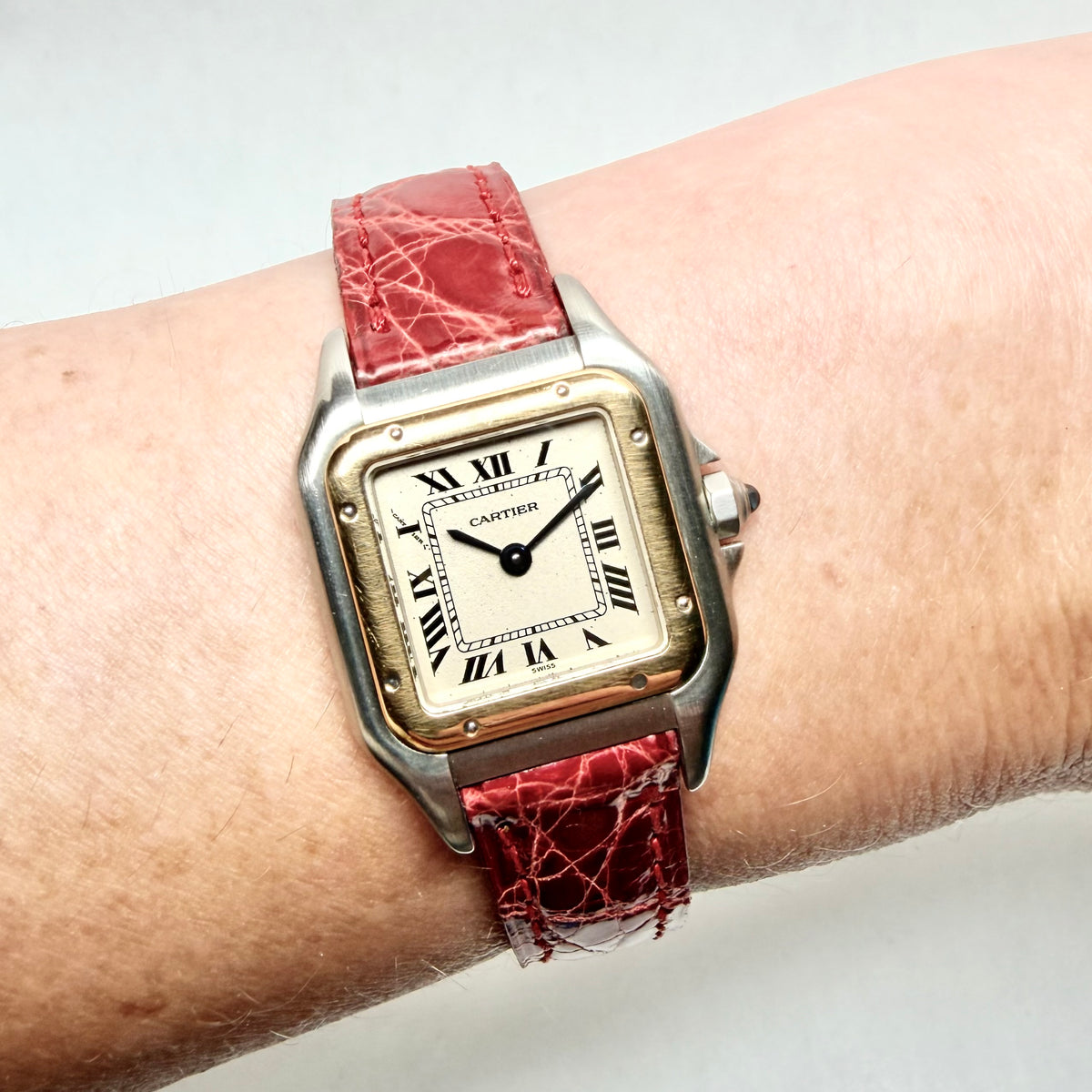 CARTIER PANTHERE 23mm Quartz 2 Tone Watch Cream Dial
