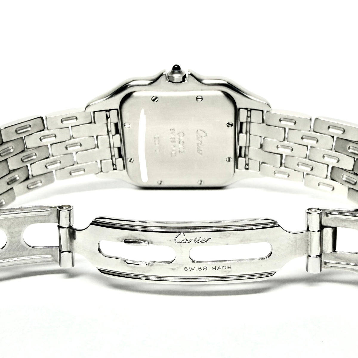 CARTIER PANTHERE Quartz 29mm Steel 0.55TCW Diamond Watch Cream Dial