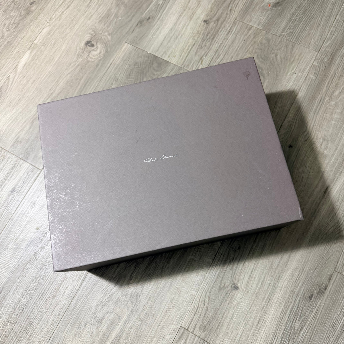 RICK OWENS Taupe Shoe Box 13.90x10.30x5.25” + Original Tissue