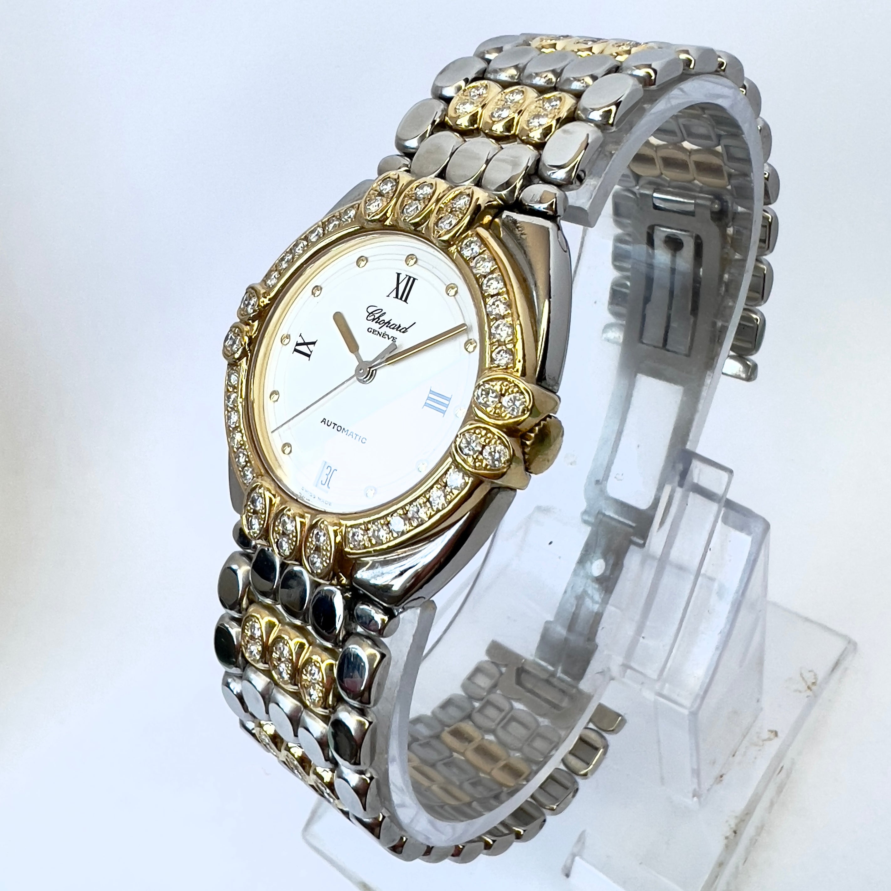 CHOPARD GSTAAD Automatic 32mm 2 Tone 1.92TCW Diamond Watch NATILUXIA