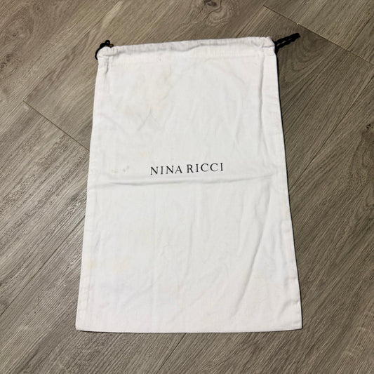 NINA RICCI White Drawstring Dust Bag 15.20x10”
