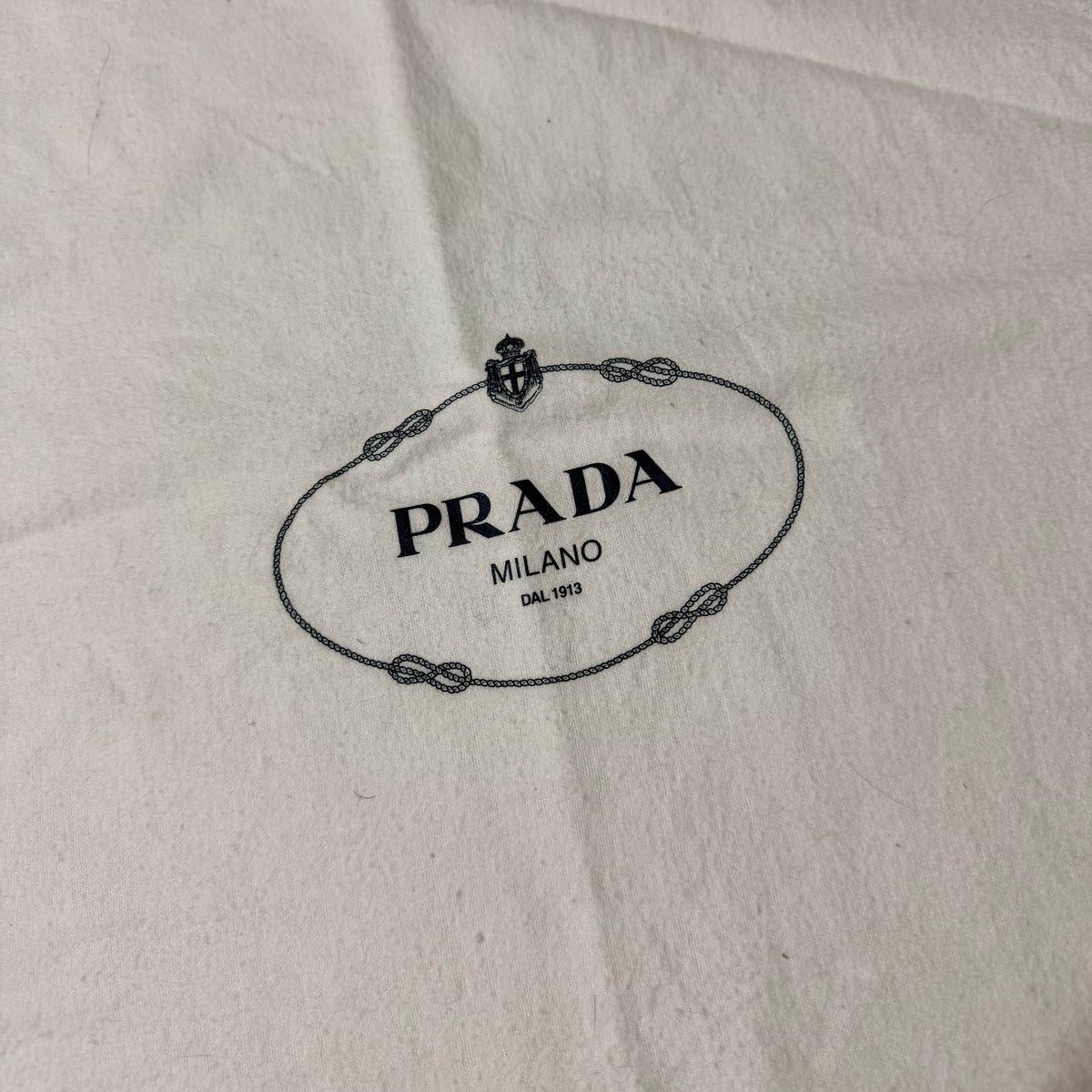 PRADA White Flannel 100% Cotton Drawstring Dust Bag 22x19.5”