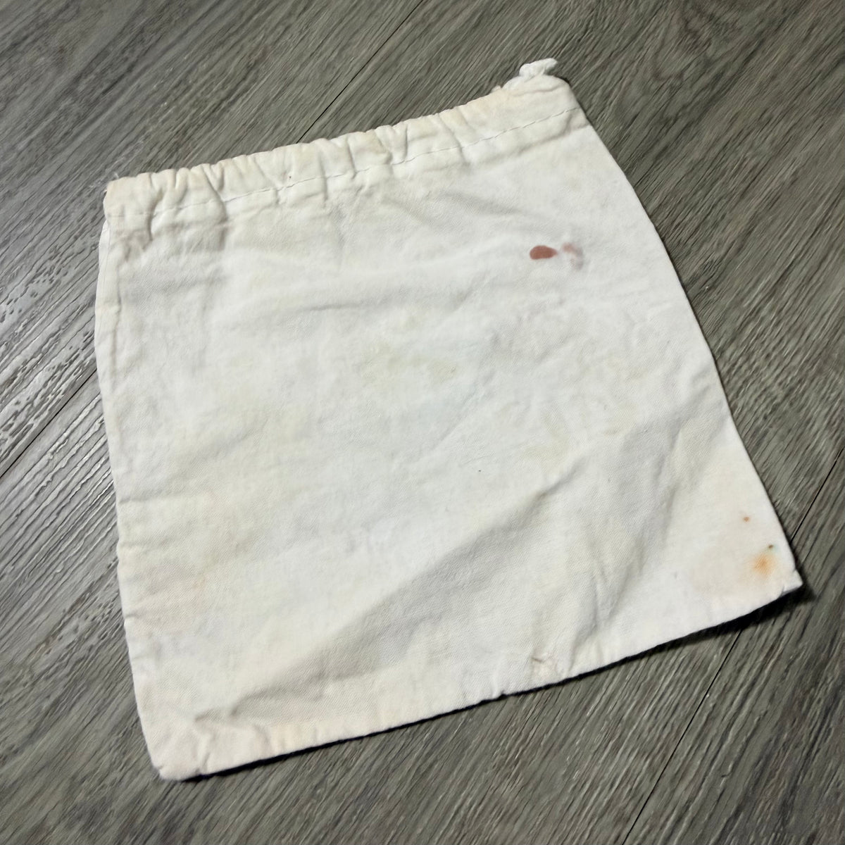 PRADA Off White 100% Cotton Drawstring Dust Bag 7x6.75” Made in ITALY
