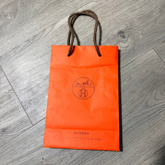 HERMES Orange Paper Shopping Gift Bag 8.60x5.90x2.75”