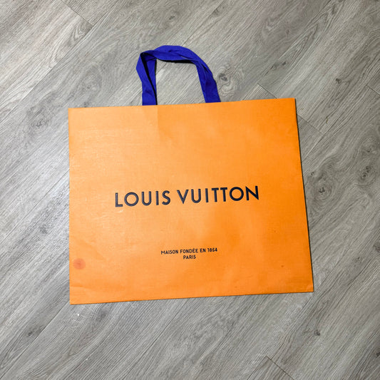 LOUIS VUITTON Orange Matte Paper Shopping Gift Bag 19.25x16.20x9.10”