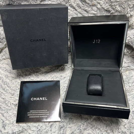 CHANEL J12 Box + Booklet + Outer Box 5.75x5.75x4 inches