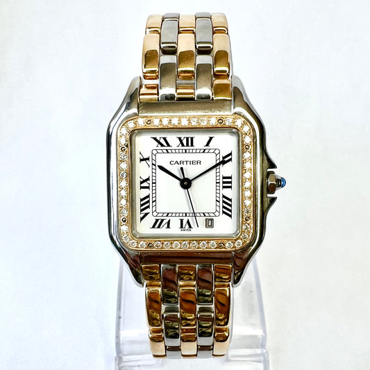 CARTIER PANTHERE Quartz 27mm 3 Row Gold 0.5TCW DIAMOND Watch