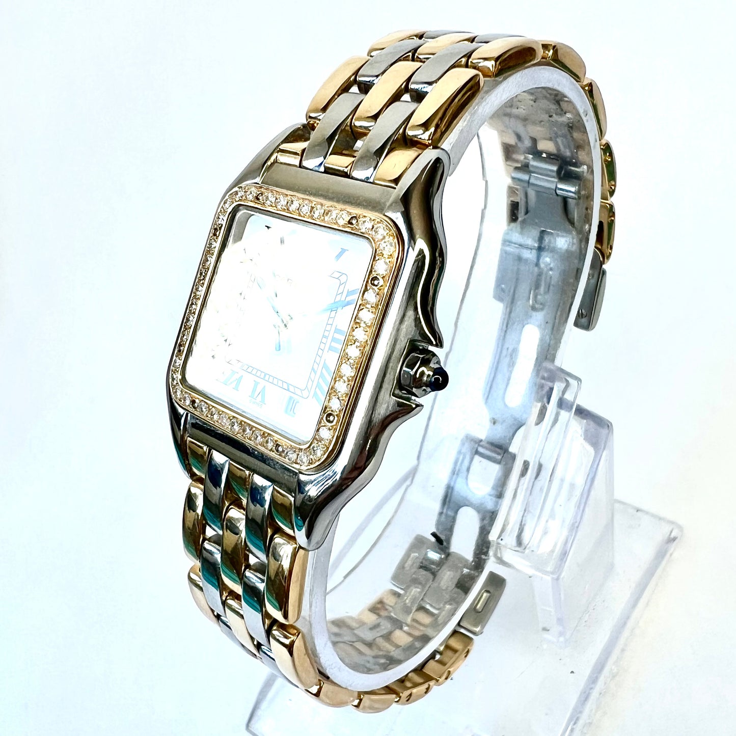 CARTIER PANTHERE Quartz 27mm 3 Row Gold 0.5TCW DIAMOND Watch