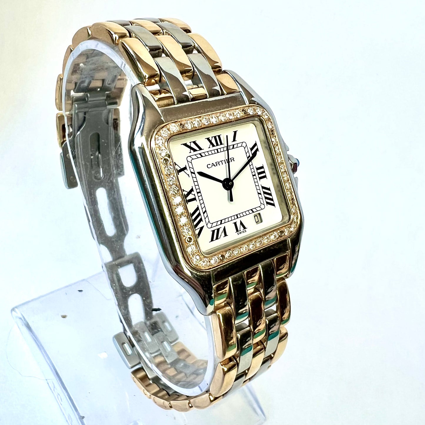 CARTIER PANTHERE Quartz 27mm 3 Row Gold 0.5TCW DIAMOND Watch