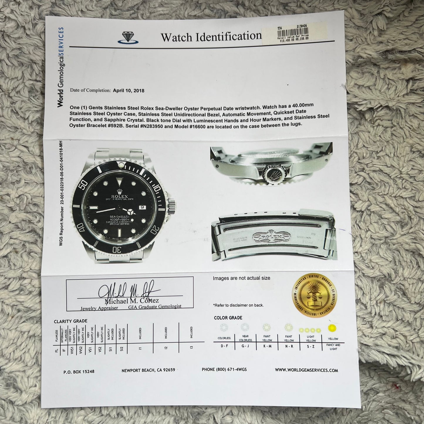 ROLEX SEA DWELLER Automatic 40mm Steel Oyster Bracelet Watch