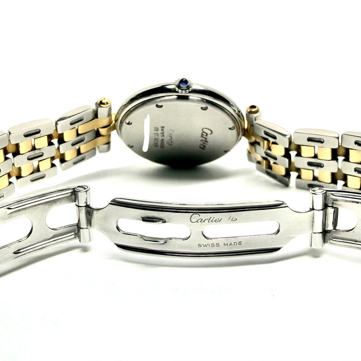 CARTIER PANTHERE VENDOME 30mm Quartz 2 Row Gold 0.5TCW Diamond Watch Cream Dial