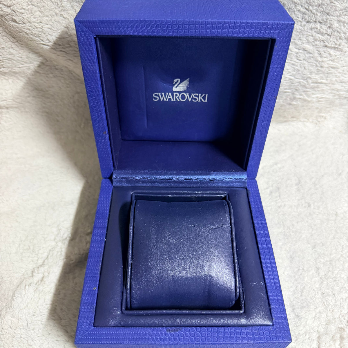 SWAROVSKI Blue Watch Box + Outer Box 5.25x5.20x4.10” + Booklet + String Tag