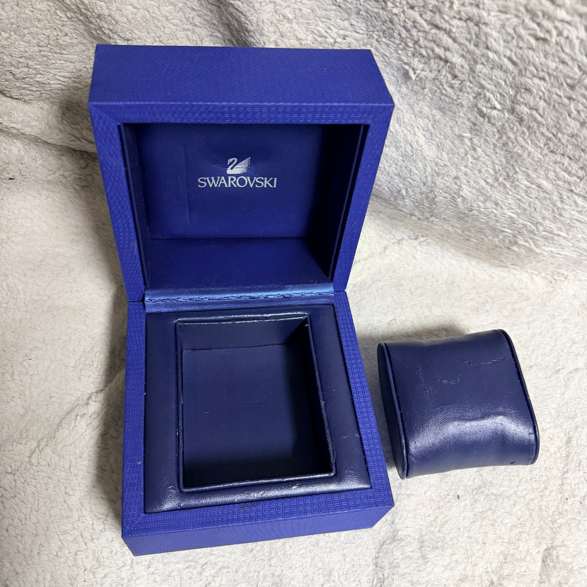 SWAROVSKI Blue Watch Box + Outer Box 5.25x5.20x4.10” + Booklet + String Tag