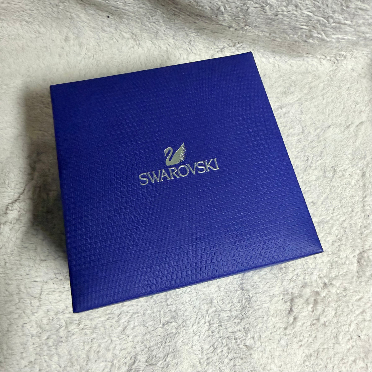 SWAROVSKI Blue Watch Box + Outer Box 5.25x5.20x4.10” + Booklet + String Tag