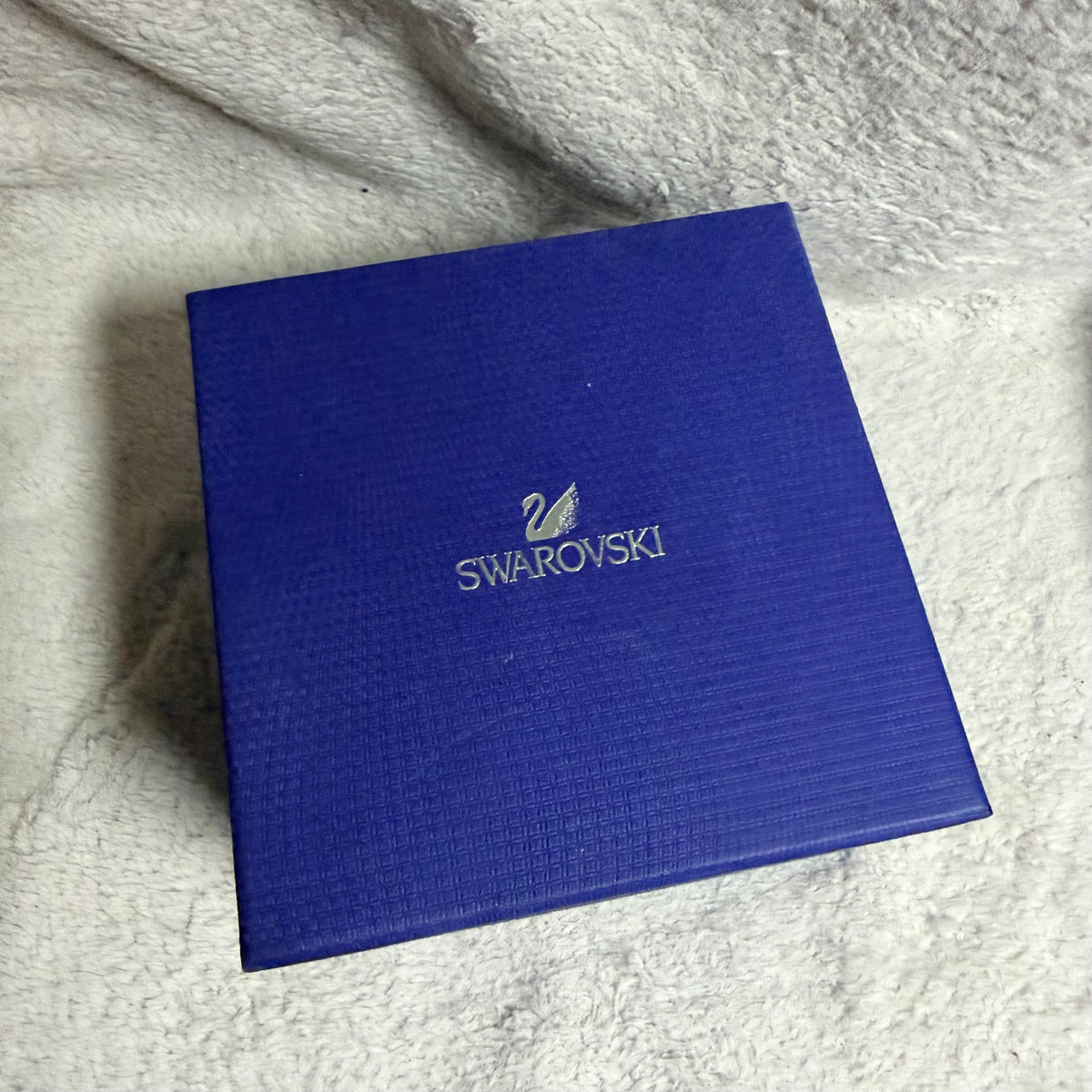 SWAROVSKI Blue Watch Box + Outer Box 5.25x5.20x4.10” + Booklet + String Tag