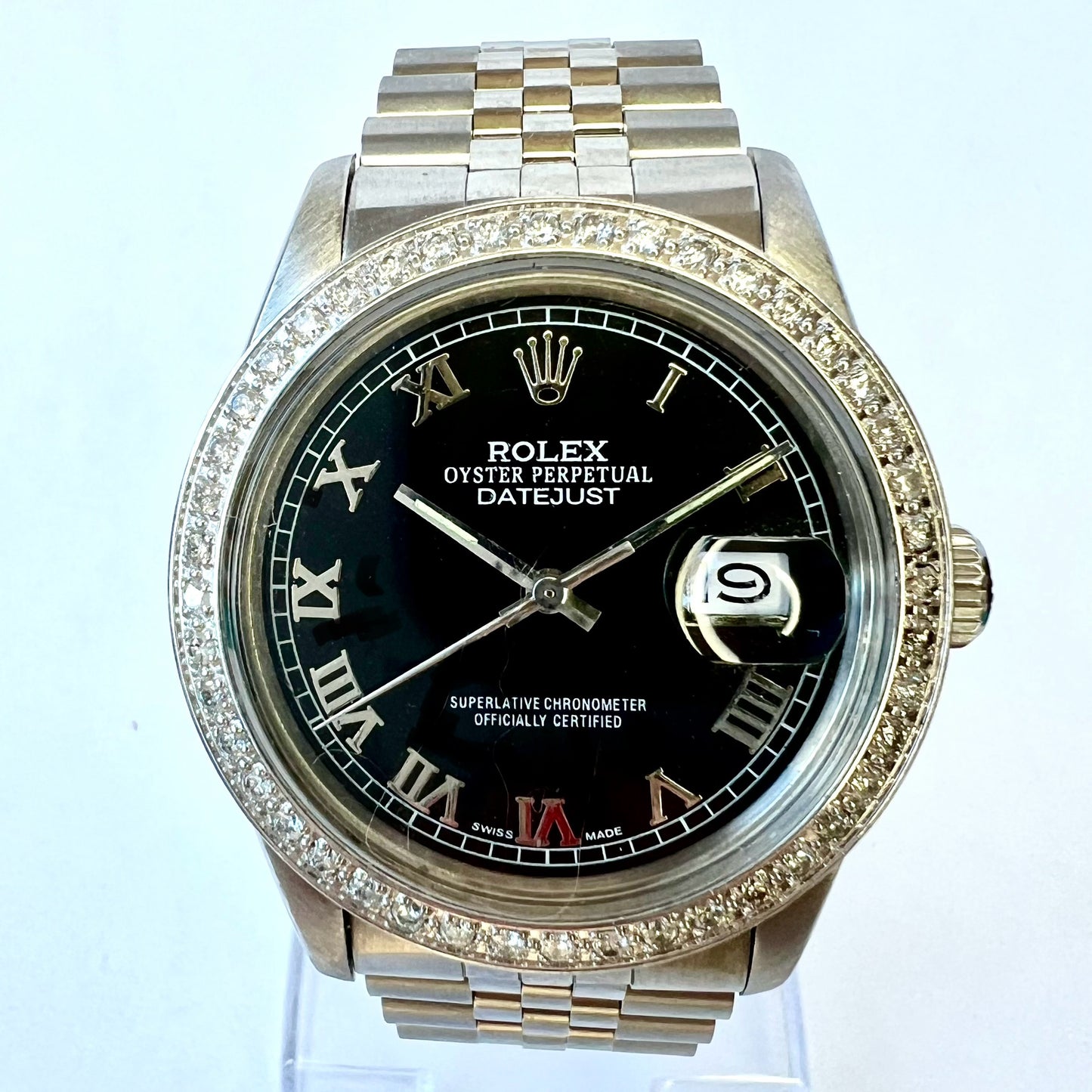 ROLEX DATEJUST Automatic 36mm Steel Diamond Watch Jubilee Bracelet