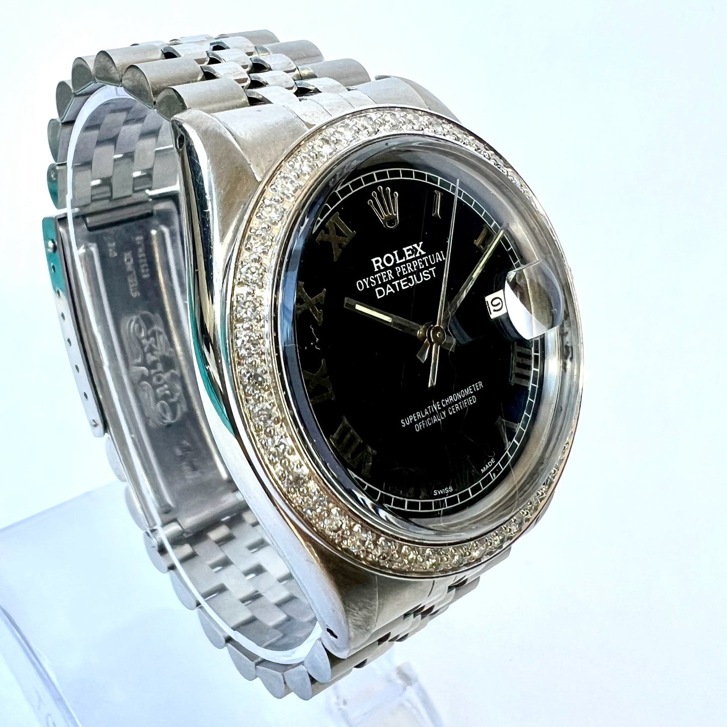 ROLEX DATEJUST Automatic 36mm Steel Diamond Watch Jubilee Bracelet